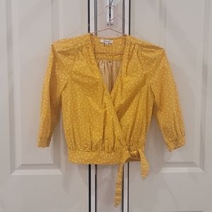 Madewell cropped tie front stars top